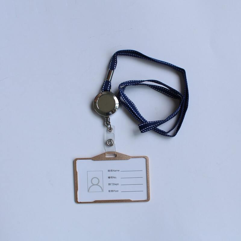 

1pc ID Card Cover With Lanyard, Gold