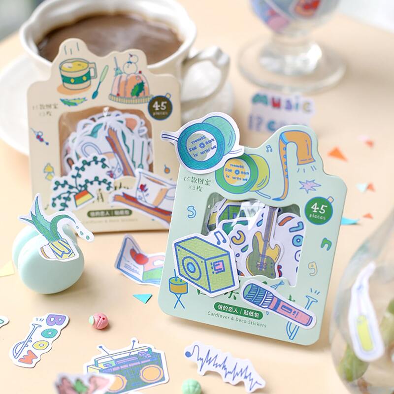 

45pcs Mixed Pattern Random Sticker, Multicolor