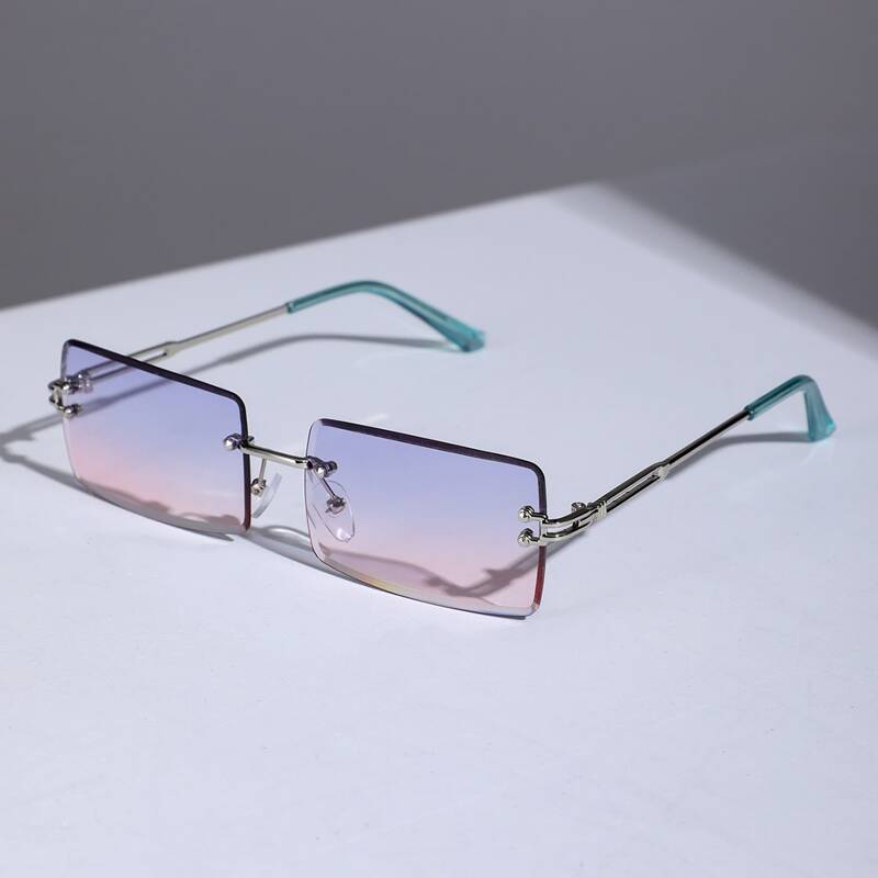 

Guys Rimless Tinted Lens Sunglasses, Multicolor