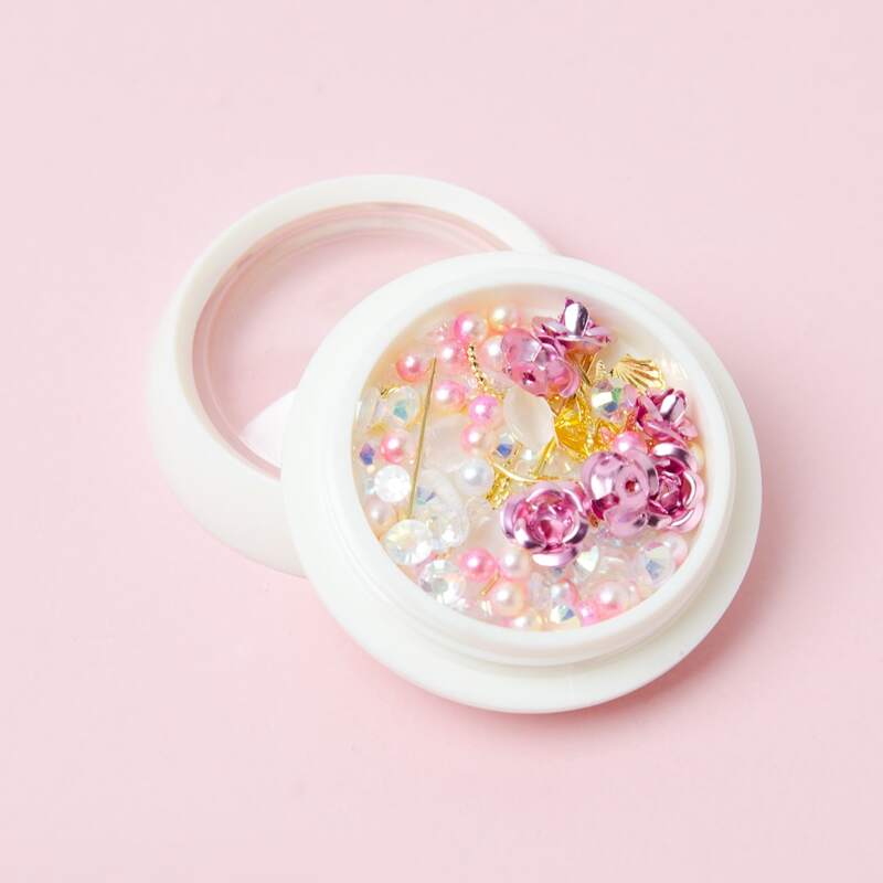 

1box Rose Shaped Nail Art Decoration, Multicolor