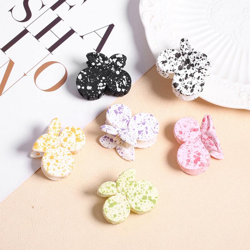

2pcs Random Ink Dot Hair Claw, Multicolor