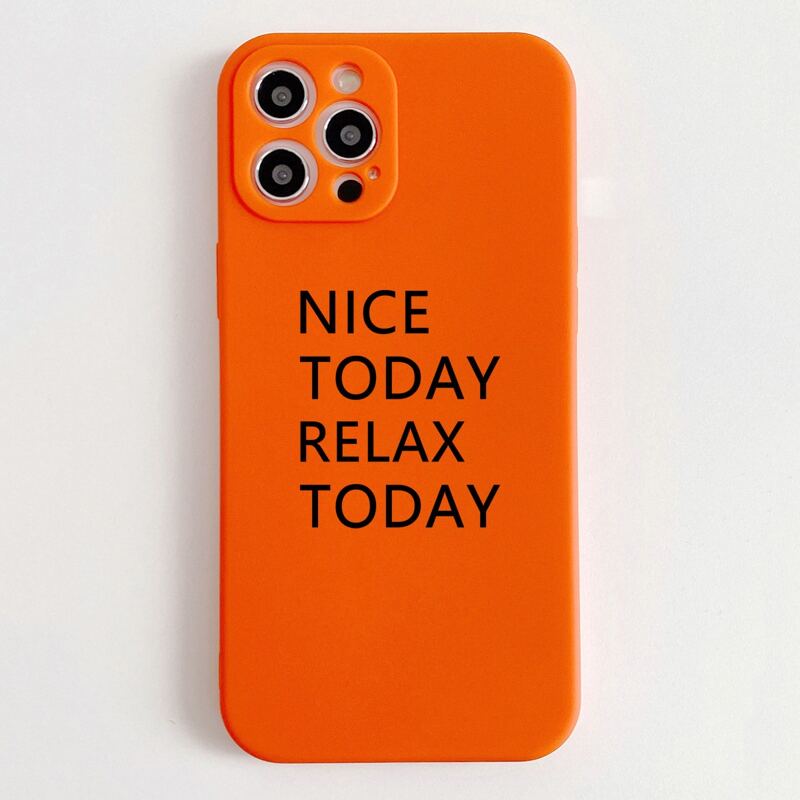 

Slogan Graphic Phone Case, Orange