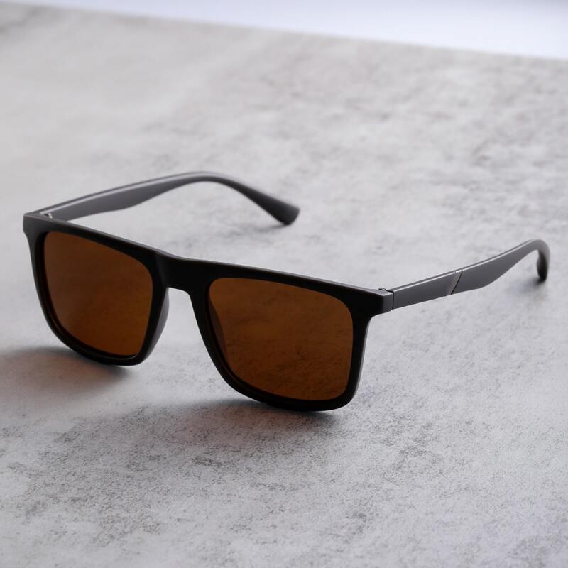 

Guys Square Frame Sunglasses, Brown