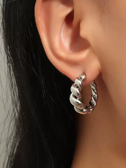 扭結開口耳環