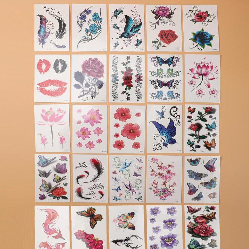 

25sheets Mixed Pattern Tattoo Sticker, Multicolor