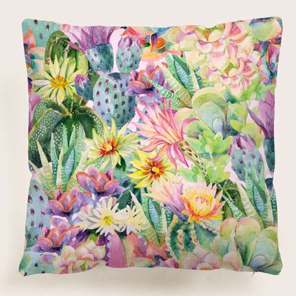 

Plants Pattern Cushion Cover Without Filler, Multicolor