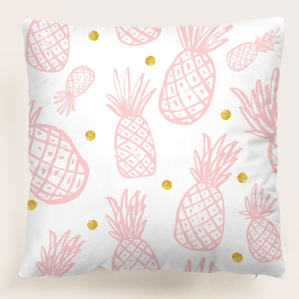 

Pineapple Print Cushion Cover Without Filler, Multicolor