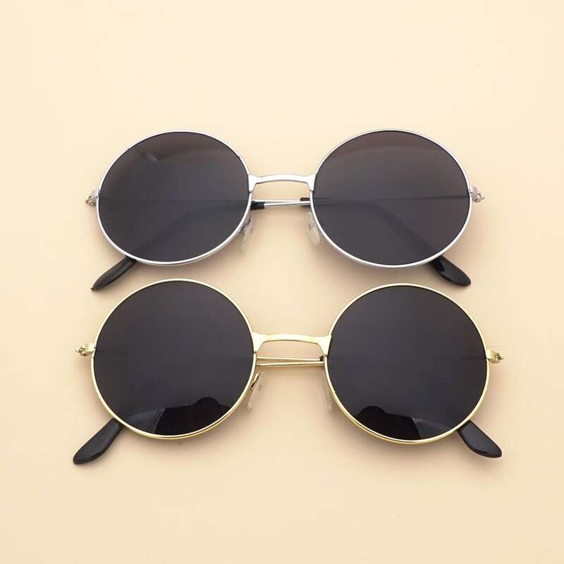 

2pairs Round Frame Sunglasses, Multicolor