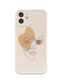抽象臉部圖案iPhone手機殼 - 彩色 - 查看 1