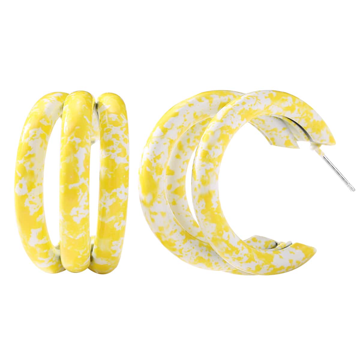 

Graphic Hoop Earrings, Yellow