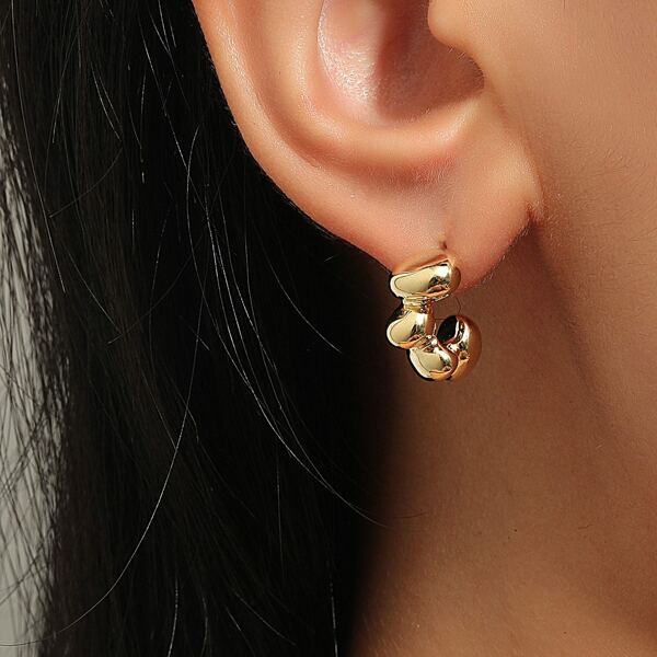 

1pair Alloy Earrings, Gold