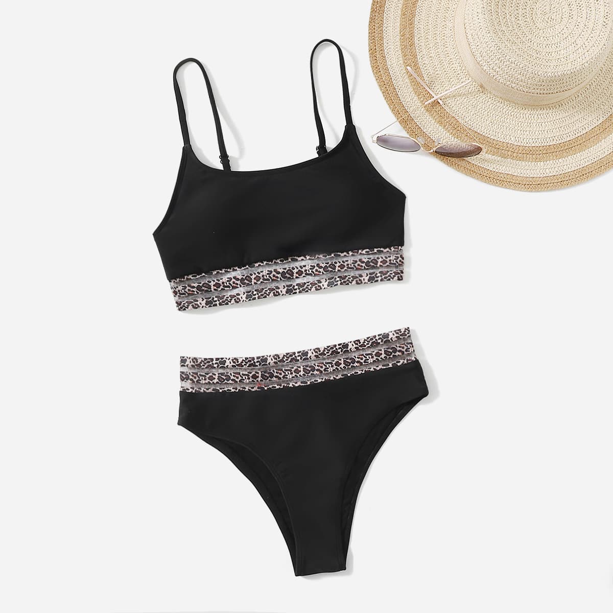 

Leopard Print Bikini Swimsuit, Multicolor