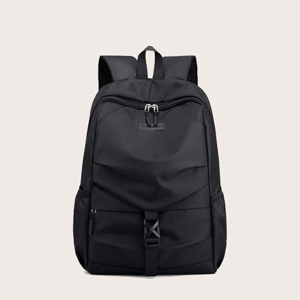 

Men Plain Large Capacity Backpack, Black