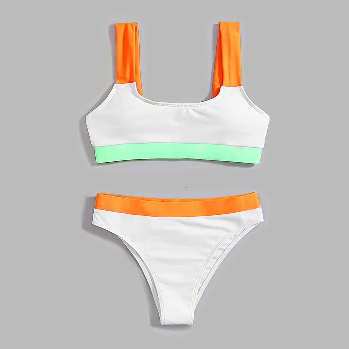 

Color Block Bikini Swimsuit, Multicolor