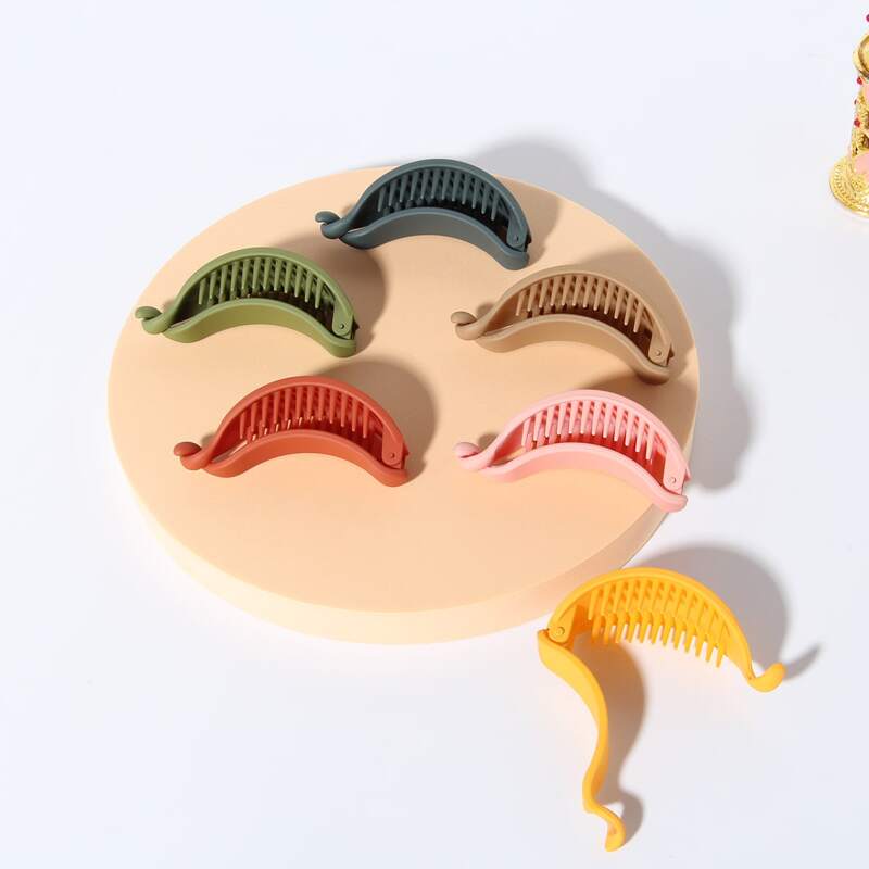 

6pcs Solid Hair Clip, Multicolor