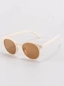 Round Frame Fashion Glasses For Summer Beach Vacation,Outdoor,Travel - Champagne - View 1