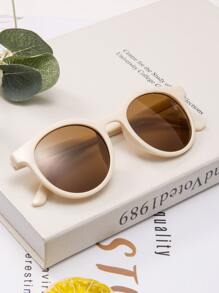 Round Frame Fashion Glasses For Summer Beach Vacation,Outdoor,Travel - Champagne - View 2