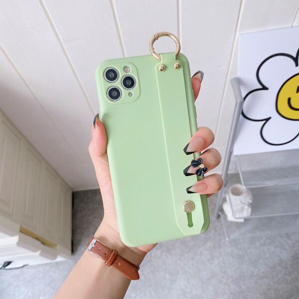 

Plain Phone Case With Wristband, Green