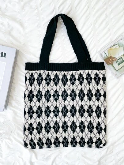 Quilted Knit Tote Bag