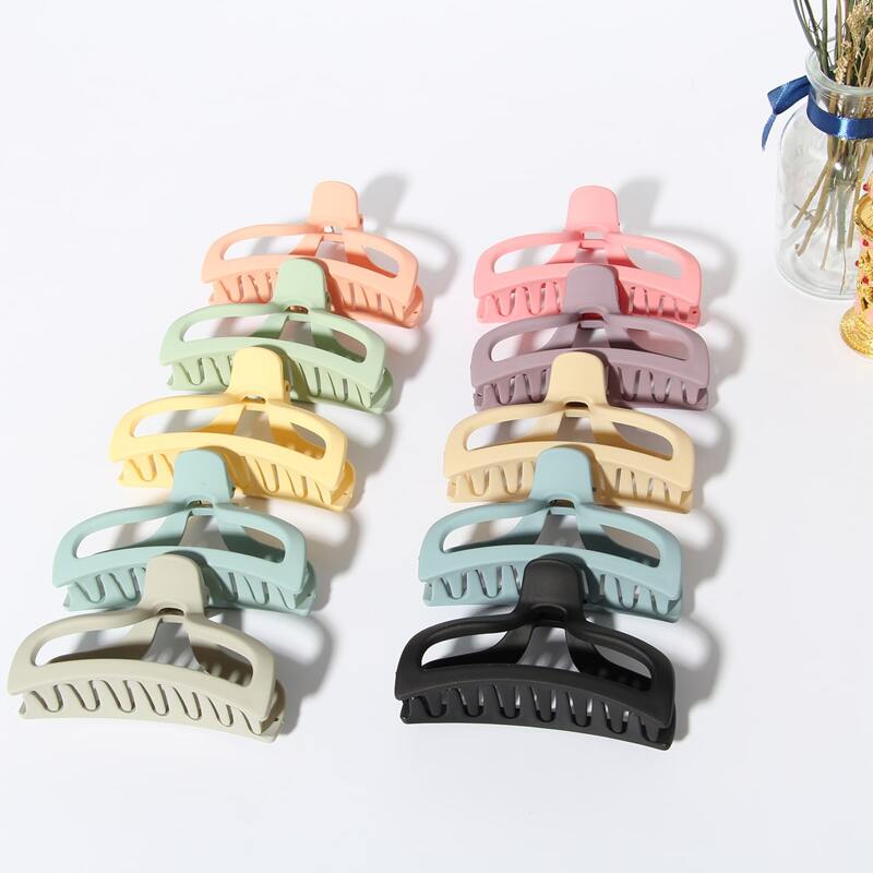

10pcs Random Color Solid Hair Claw, Multicolor