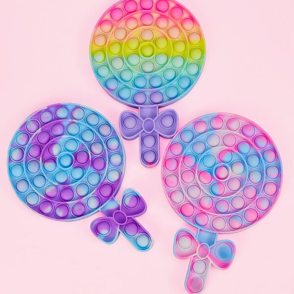 

1pc Random Lollipop Push Pop Bubble, Multicolor