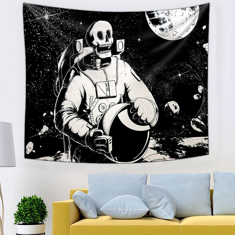 

Skull Pattern Tapestry, Black and white
