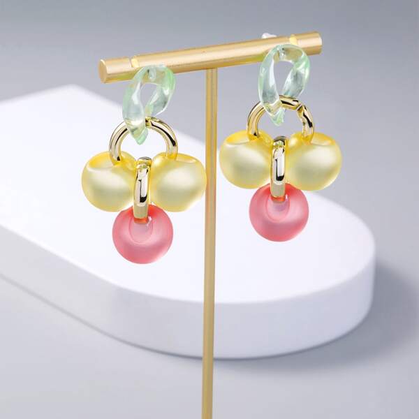 

Acrylic Bead Drop Earrings, Multicolor
