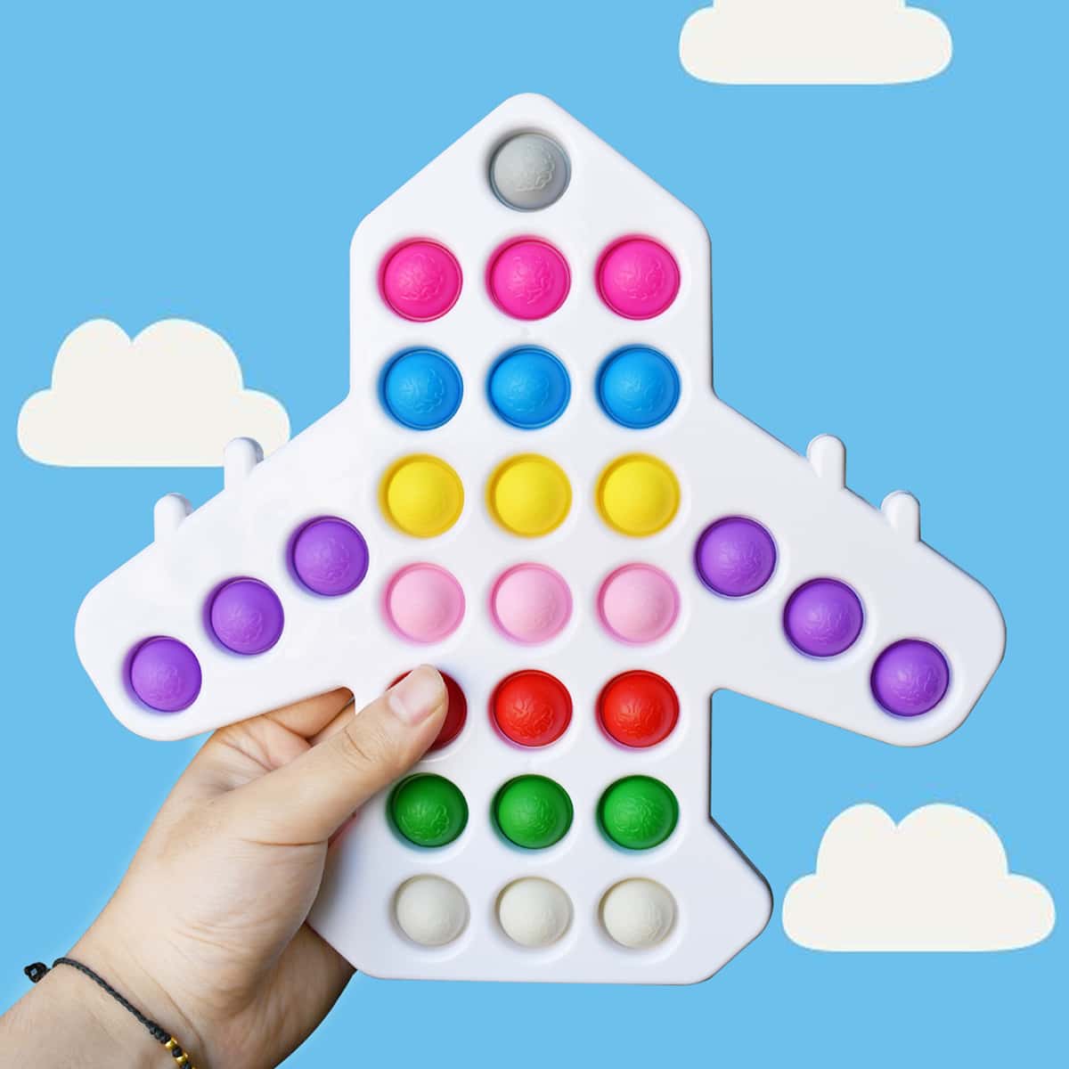 

1pc Random Color Push Bubble Toy, Multicolor