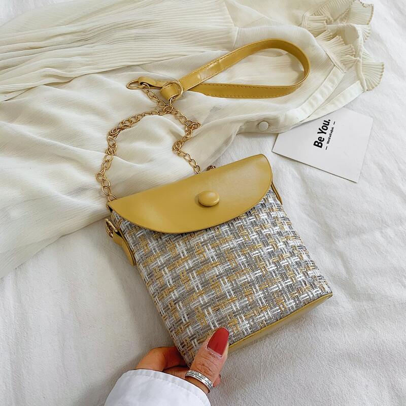

Woven Bucket Bag, Yellow