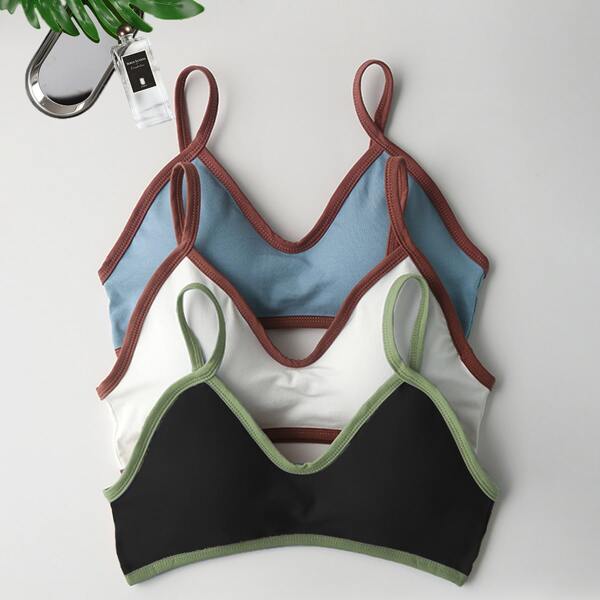 

Girls 3pcs Binding Bralette, Multicolor