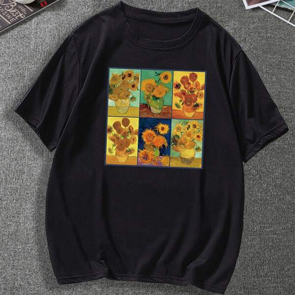 

Men Floral Print Tee, Black