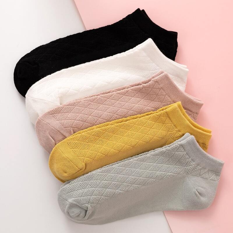 

5pairs Minimalist Ankle Socks, Multicolor