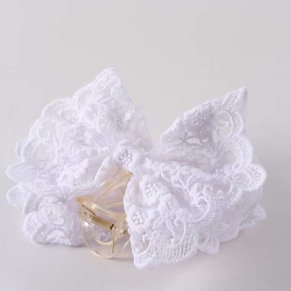

Lace Bow Knot Decor Hair Claw, White