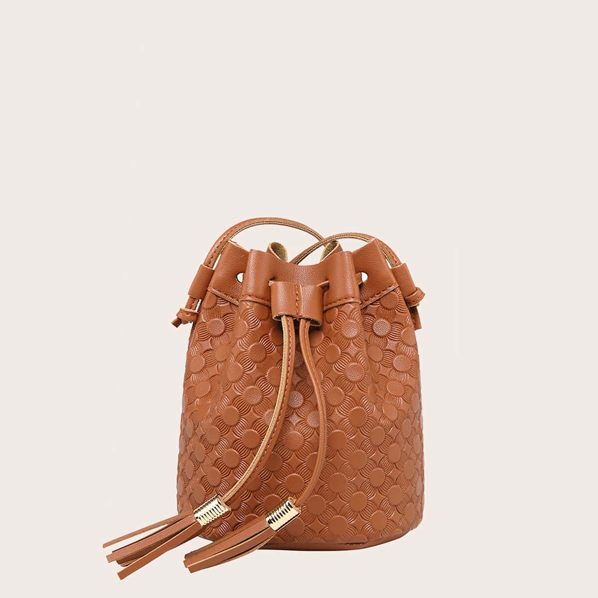 

Drawstring Bucket Bag, Brown