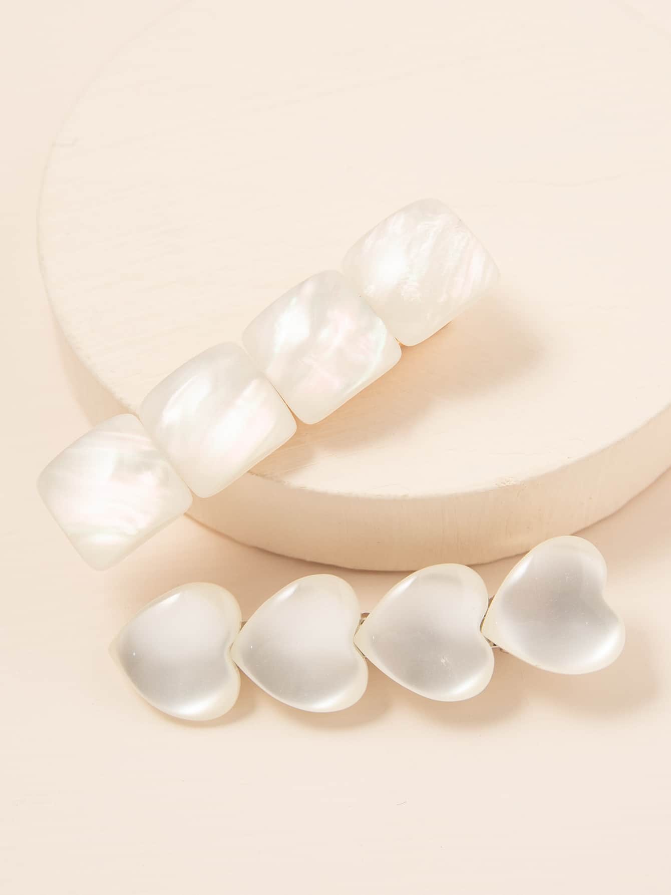 2 piezas Horquilla con adorno de corazón - Blanco - Ver 1