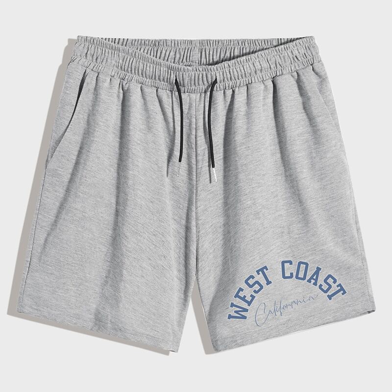 

Guys Letter Drawstring Shorts, Light grey
