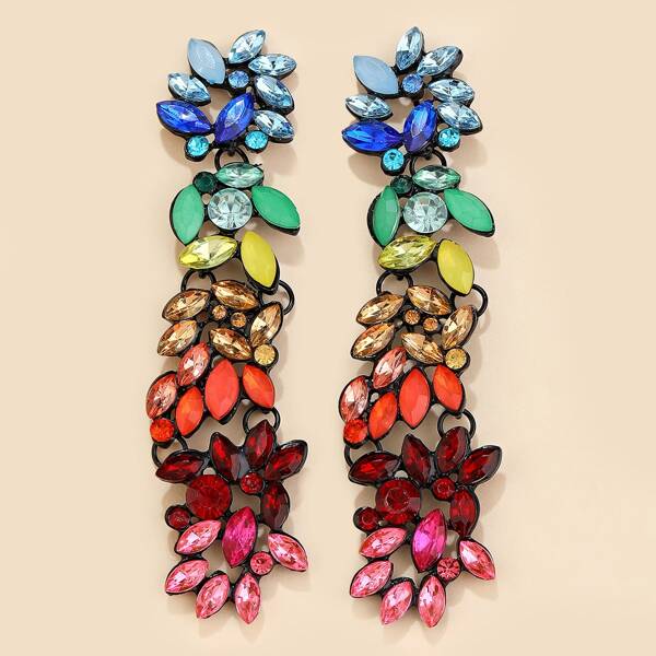 

Rhinestone Decor Drop Earrings, Multicolor