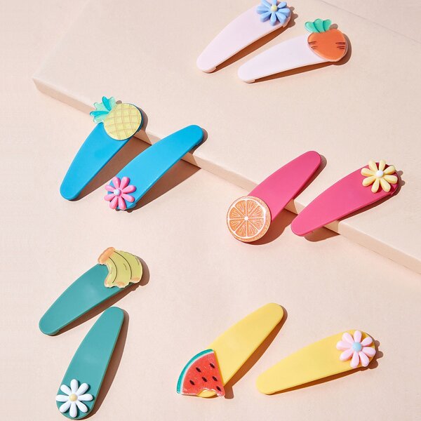 

10pcs Fruit Decor Hair Clip, Multicolor