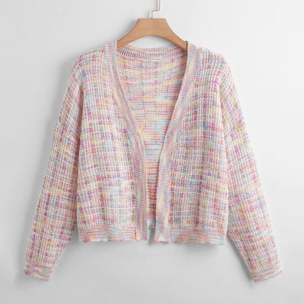 

Plus Space Dye Open Front Cardigan, Multicolor