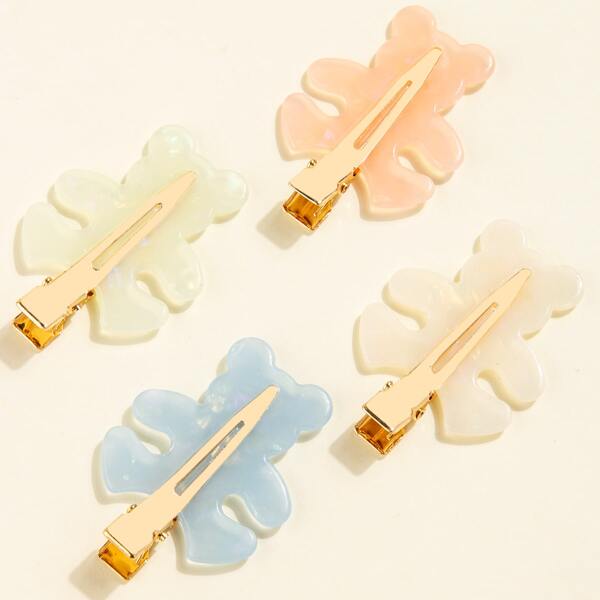 

4pcs Bear Design Alligator Clip, Multicolor
