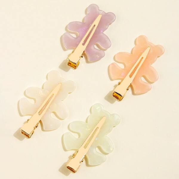 

4pcs Bear Design Alligator Clip, Multicolor