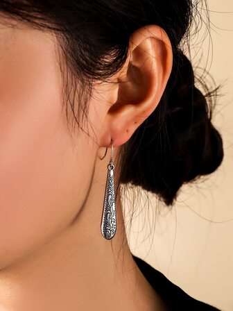 أقراط متدلي بقطرة معدني مزخرف