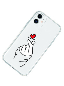 Funda para móvil dedo con corazón - transparente - Ver 2