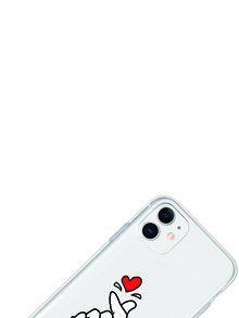 Funda para móvil dedo con corazón - transparente - Ver 3