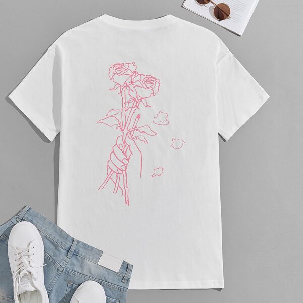 

Men Floral & Figure Graphic Tee, White