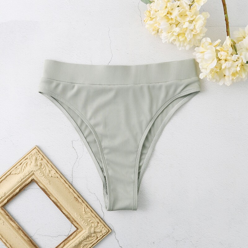 

Solid Rib Bikini Bottom, Light grey