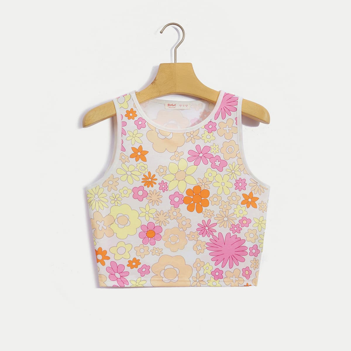 

Floral Graphic Ringer Tank Top, Multicolor