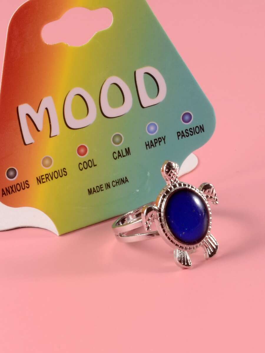 Turtle Decor Ring - Silver - View 1