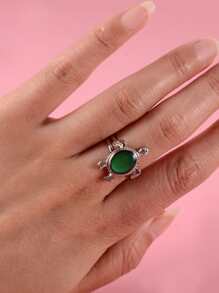 Turtle Decor Ring - Silver - View 2