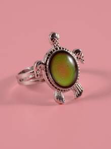 Turtle Decor Ring - Silver - View 3